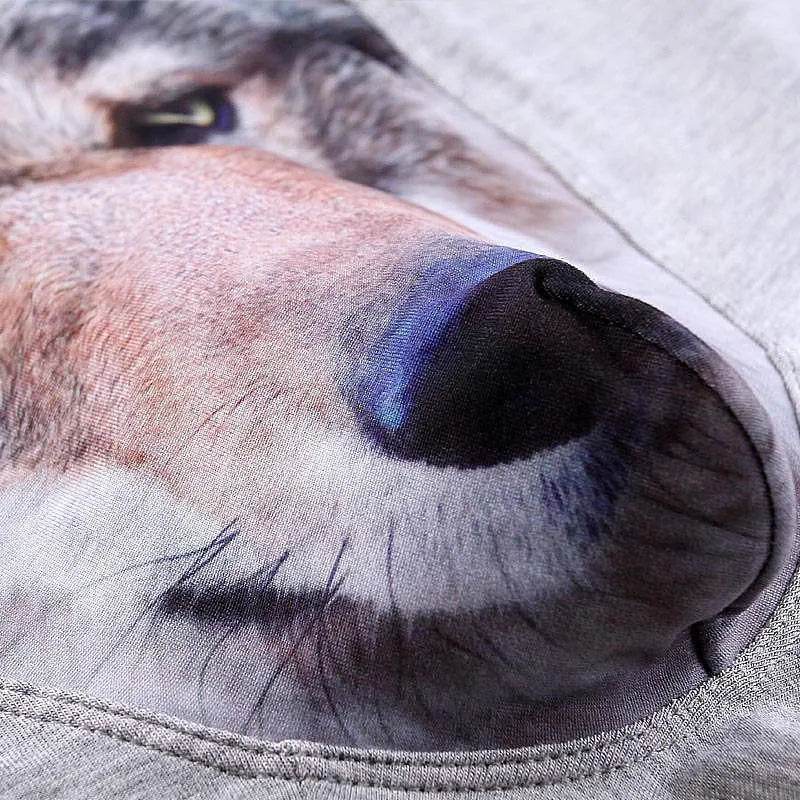 Printed Wolf Head Big Bird Men's Boxer Briefs Underwear - Velora