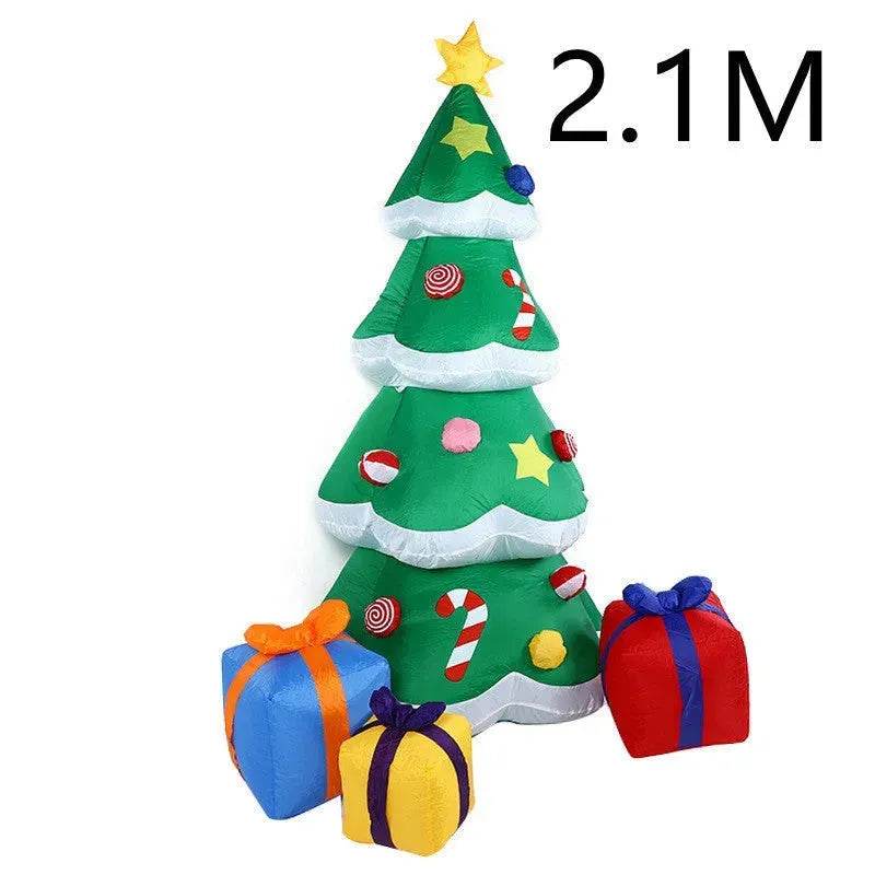 Christmas LED Lights Glowing Santa Tree Snowman Inflatable Doll Outdoor Yard Garden Decor - Velora