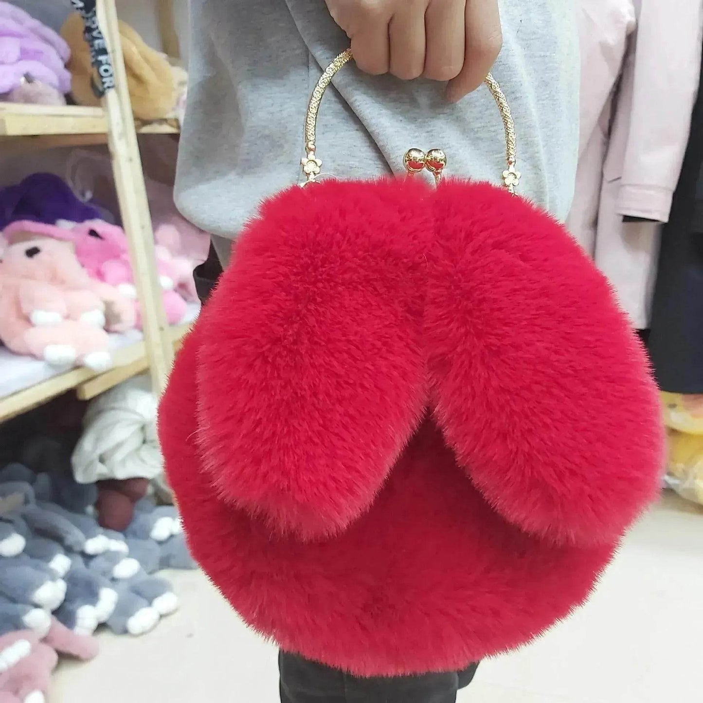 Baby Girl Fashion chain ear plush handbag - Velora