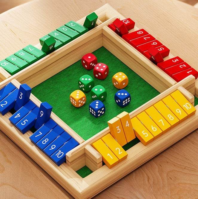 Children Dice Game,2-4 Player Family Wooden Board Table Math Games For Adults And Kids. - Velora