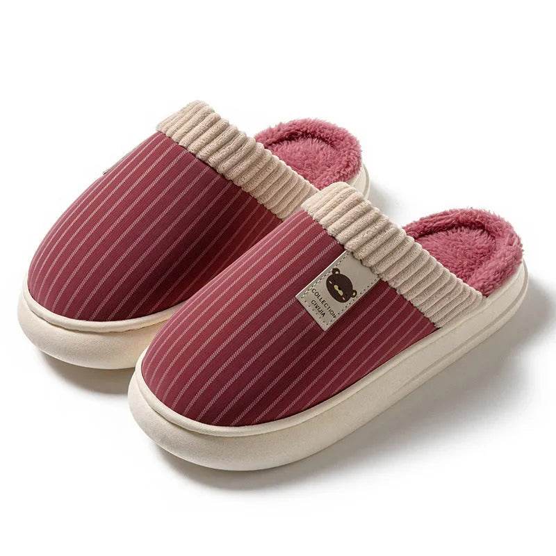 Striped Slippers – Non-Slip Warm Wear-Resistant Footwear - Velora