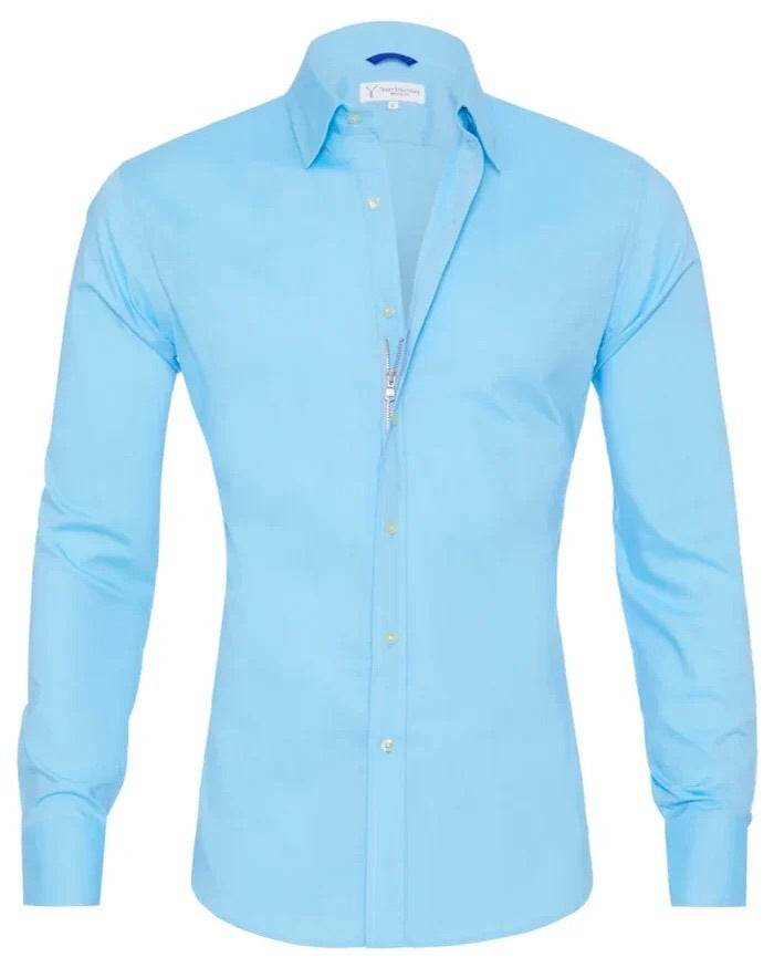 Long Sleeve Zipper Shirt With Button Design Fashion Lapel Tops For Mens Clothing - Velora