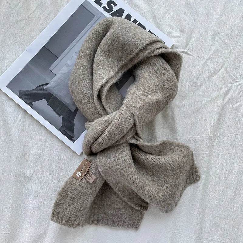 Women's Sweet Version Fleece Solid Scarf Autumn And Winter - Velora