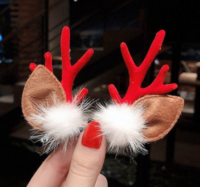 Mori Style Deer Hairpin A Pair Of Hairclips Children's Cute Christmas Headband - Velora