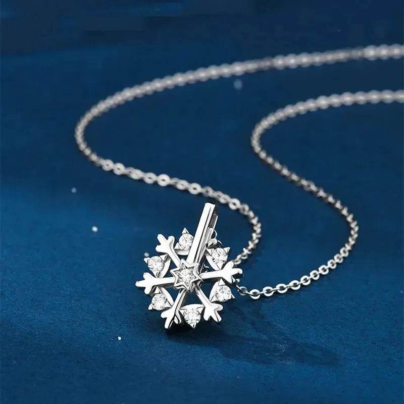 Luxury Rhinestone Christmas Snowflakes Necklace Gift for women - Velora