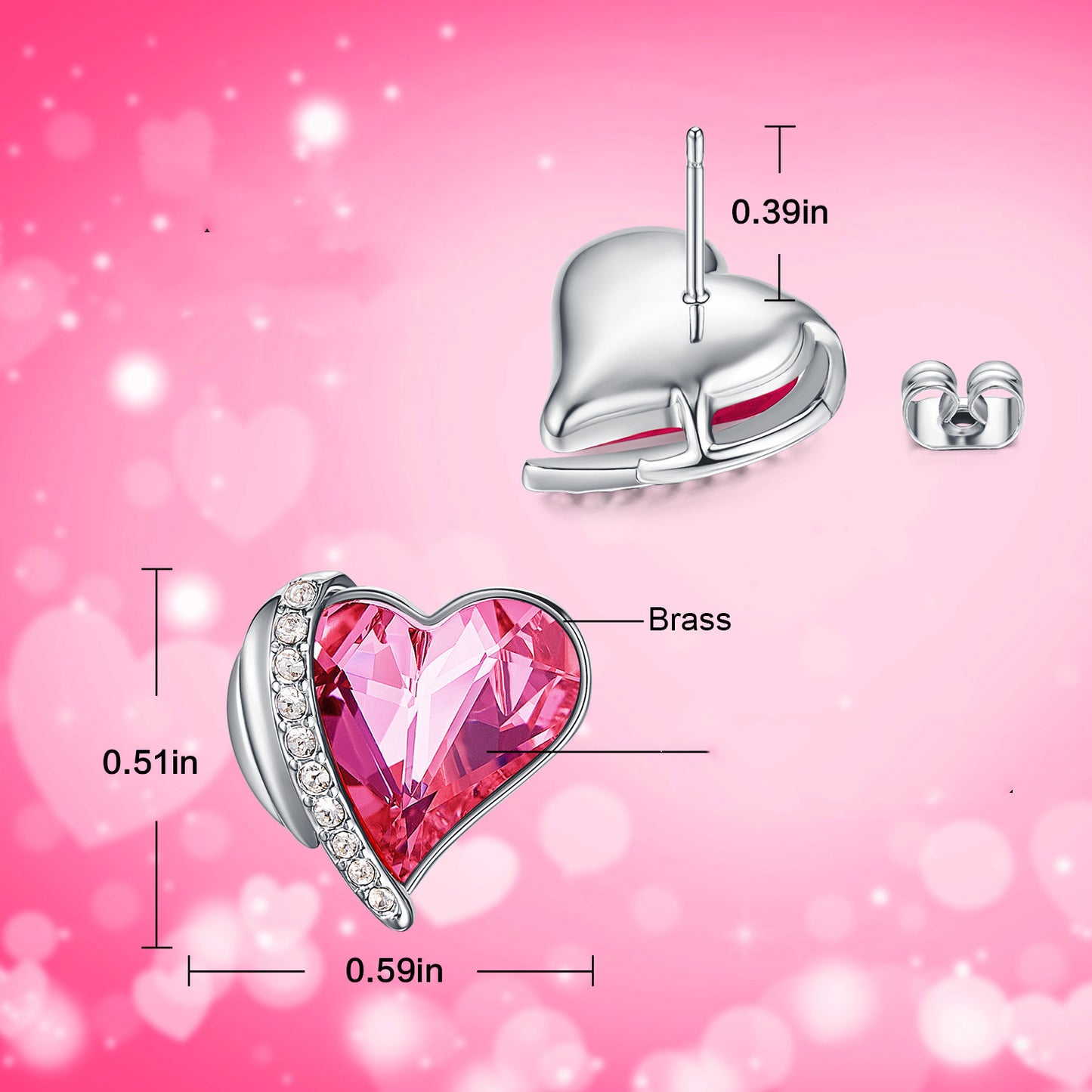 Pink Angel Wing Earrings with Swarovski Elements