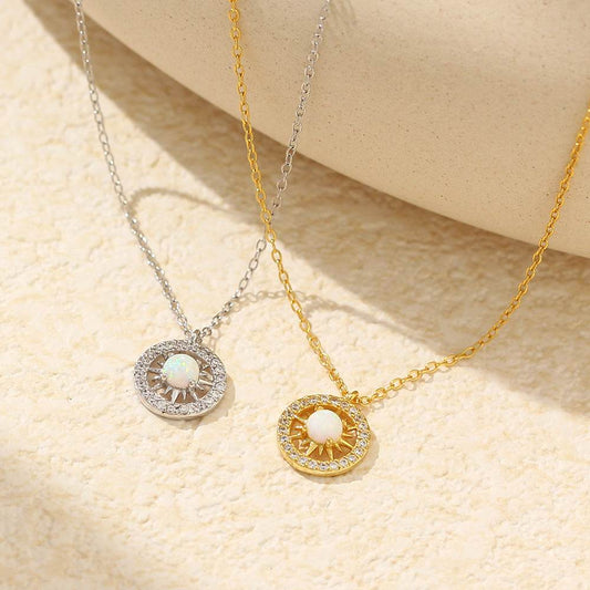 Fashion Jewelry Niche Moon And Sun Necklace Silver Opal Celtic Moon Necklace Sun Necklace Asterism Diamond - Velora