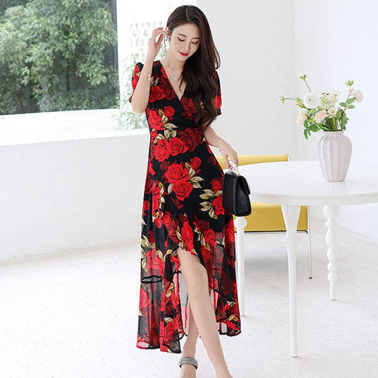 Floral Light Luxury Slim Dress - Velora