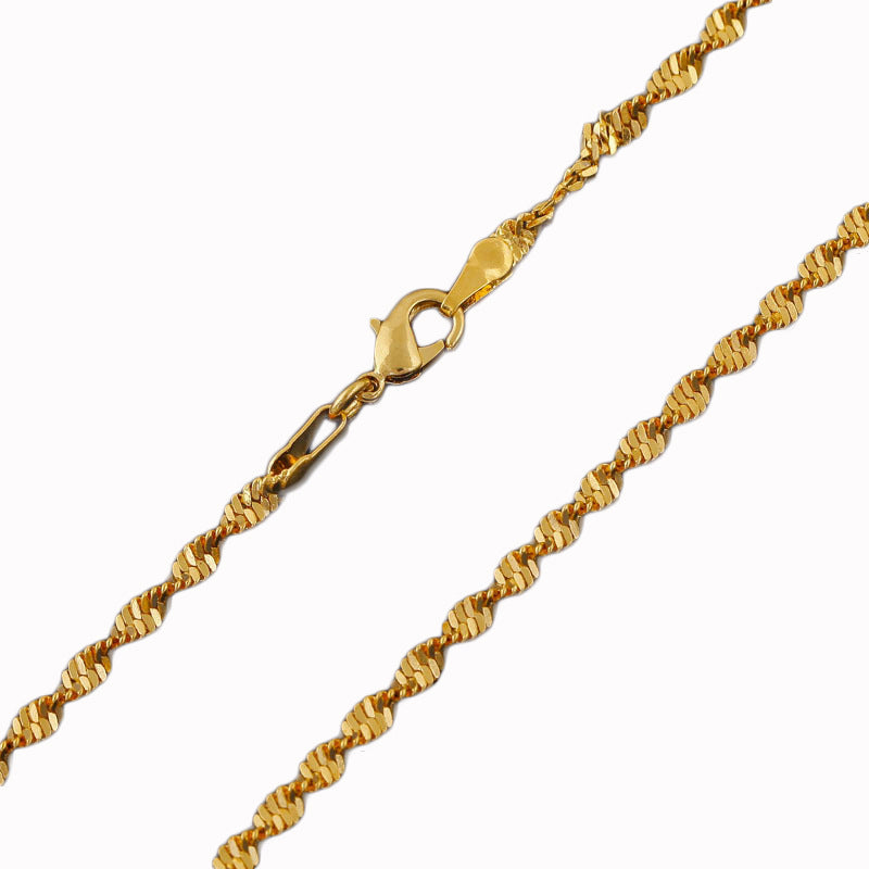 Copper Necklace 18K Gold Double Water Wave