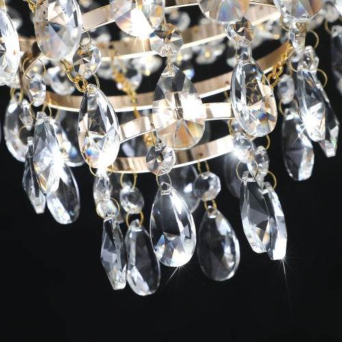 Golden Crystal Chandelier, Large Modern Luxury Chandelier, Suitable For Living Room, Dining Room, Bedroom, Hallway - No Bulb - Velora