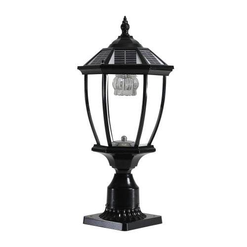 Solar Pillar Headlights With Dimmable LEDs 1-pack - Velora