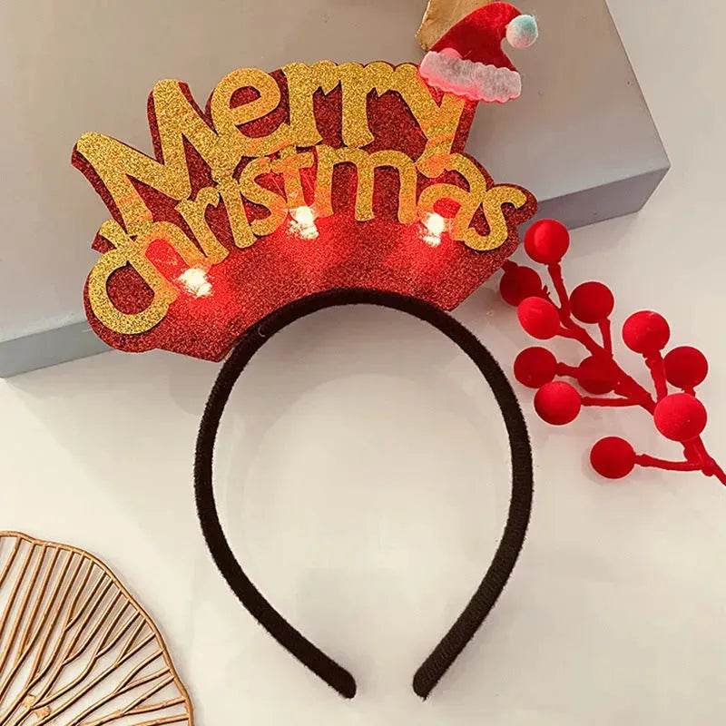 Christmas With Light Headband Snowflake Women's - Velora