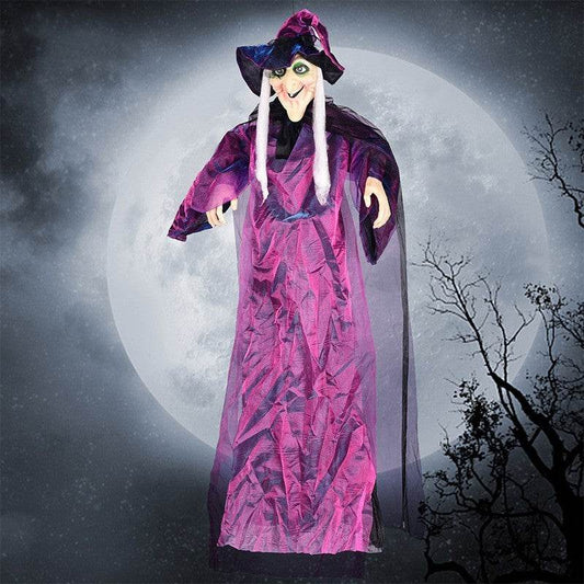 Halloween Voice-activated Horror Electric Witch Toy Ghost Festival Bar Outdoor Decorations Arrangement Props - Velora