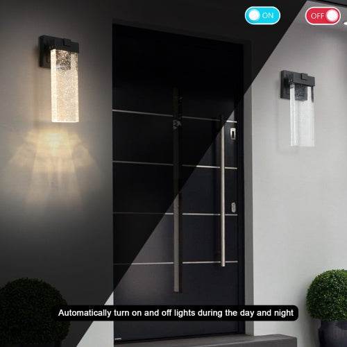 Outdoor Waterproof Transparent LED Crystal Wall Light Supports Many Types Of Bulb-2 Packs With Light Sensitivity - Velora