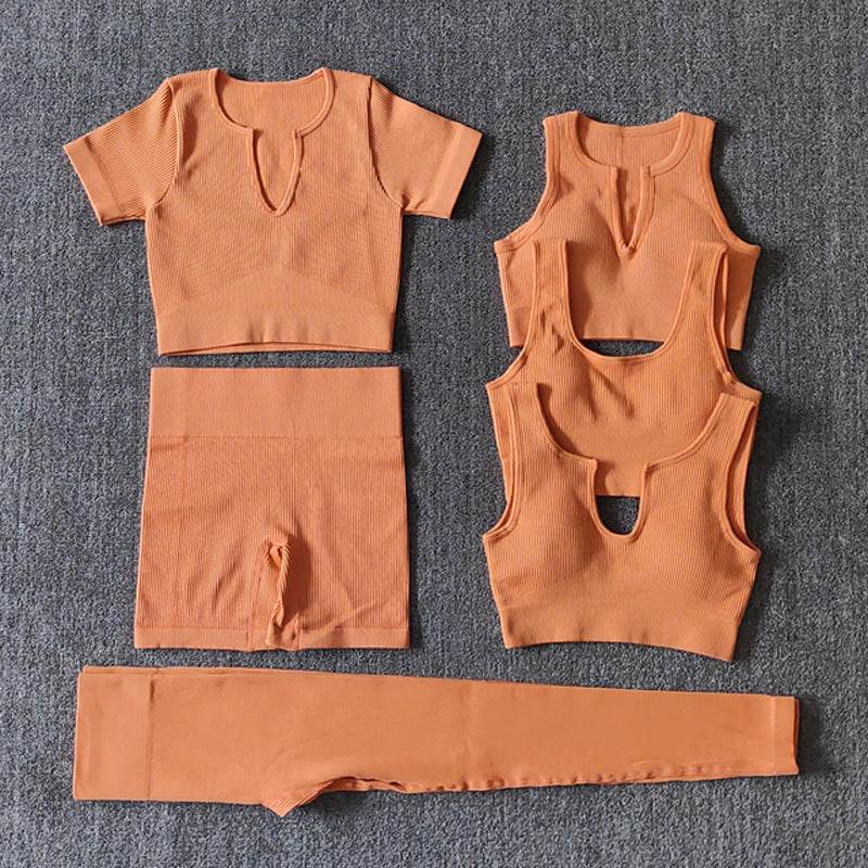 6pcs Yoga Workout Outfit set for women Gym clothes