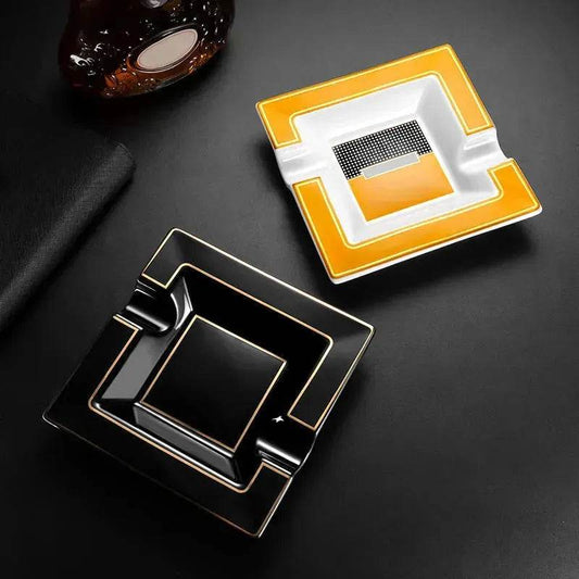 Luxury Ceramics Double slots Cigar Ashtray - Velora