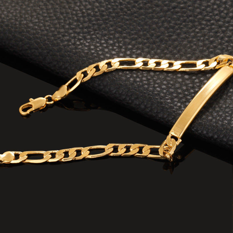 Curved Bracelet 18K Gold Plated Hip Hop