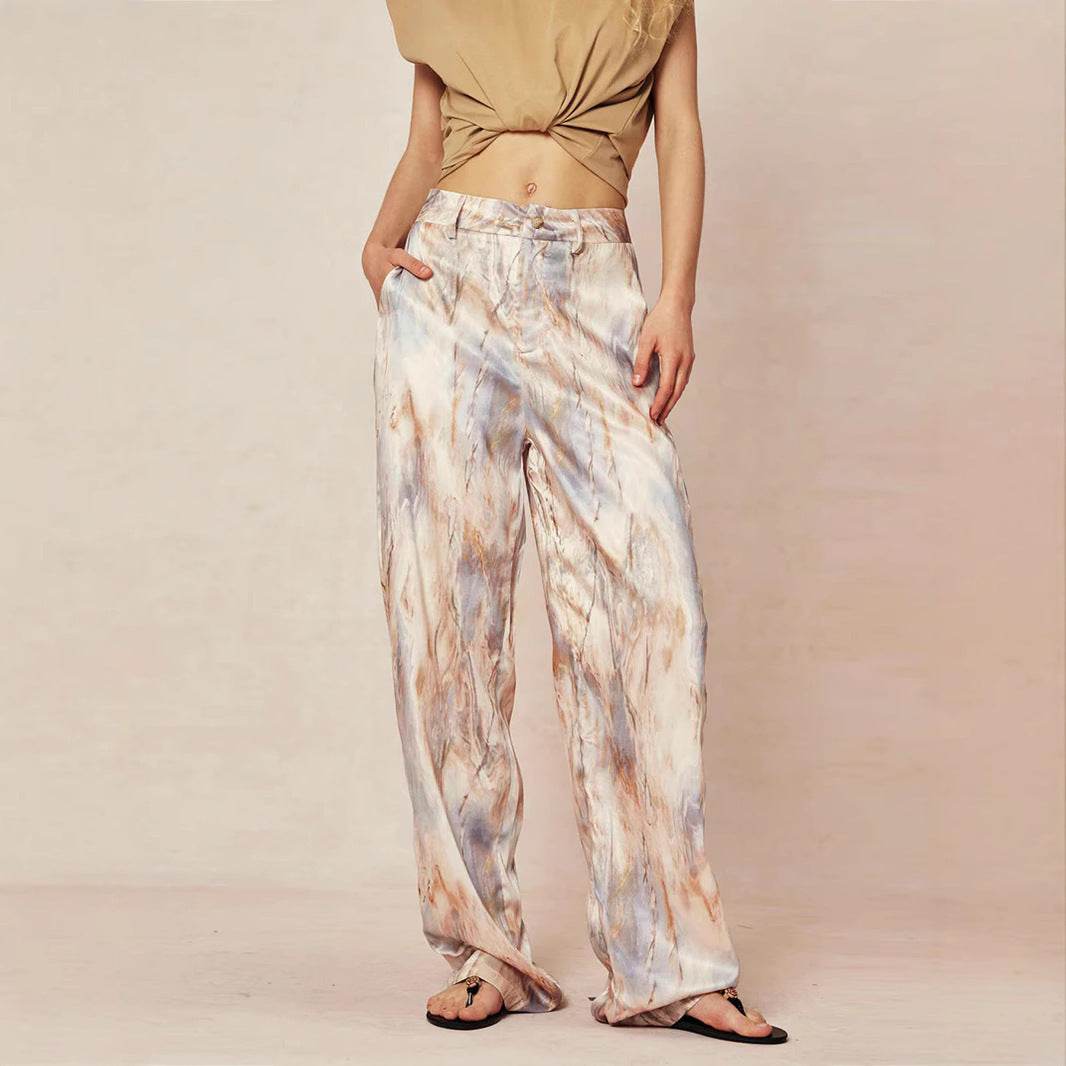 Casual Summer New High Waist Retro Printed Trousers - Velora