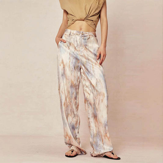 Casual Summer New High Waist Retro Printed Trousers - Velora