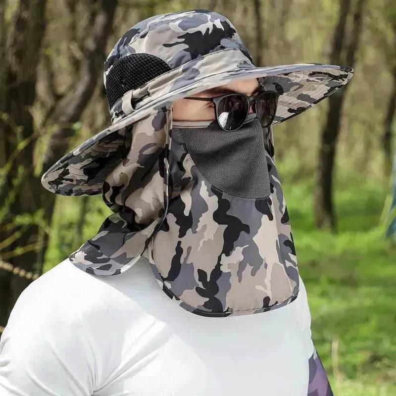 Big Brim Protective Caps Summer Face Cover Sun-proof Mountaineering Bucket Hat - Velora