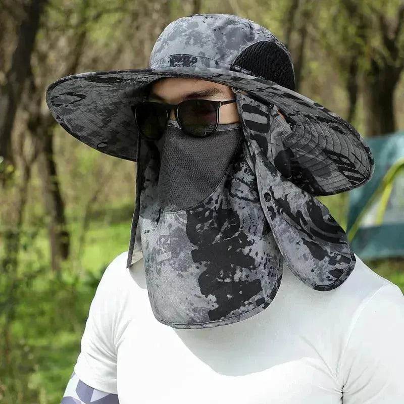 Big Brim Protective Caps Summer Face Cover Sun-proof Mountaineering Bucket Hat - Velora
