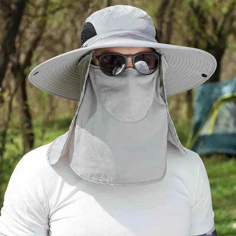 Big Brim Protective Caps Summer Face Cover Sun-proof Mountaineering Bucket Hat - Velora