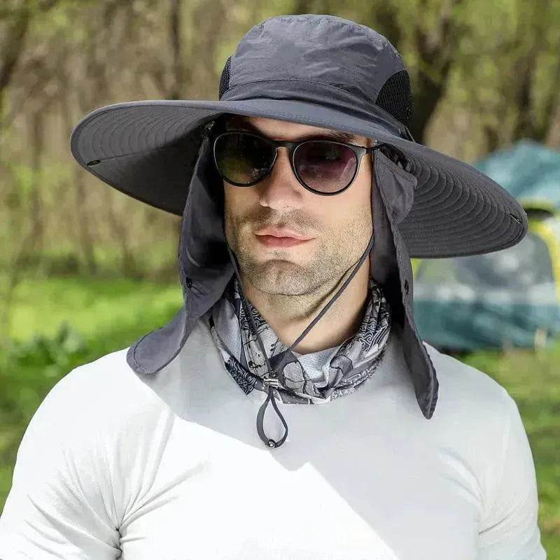 Big Brim Protective Caps Summer Face Cover Sun-proof Mountaineering Bucket Hat - Velora