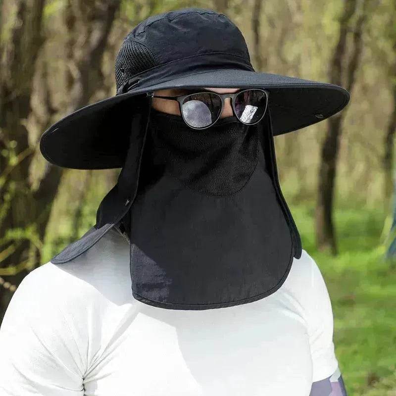 Big Brim Protective Caps Summer Face Cover Sun-proof Mountaineering Bucket Hat - Velora