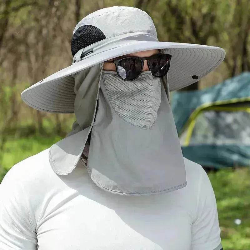 Big Brim Protective Caps Summer Face Cover Sun-proof Mountaineering Bucket Hat - Velora