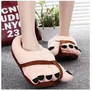 Big Giant Toe Plush Chic Women Men Creative Funny Cartoon Slippers for Winter and Autumn - Velora
