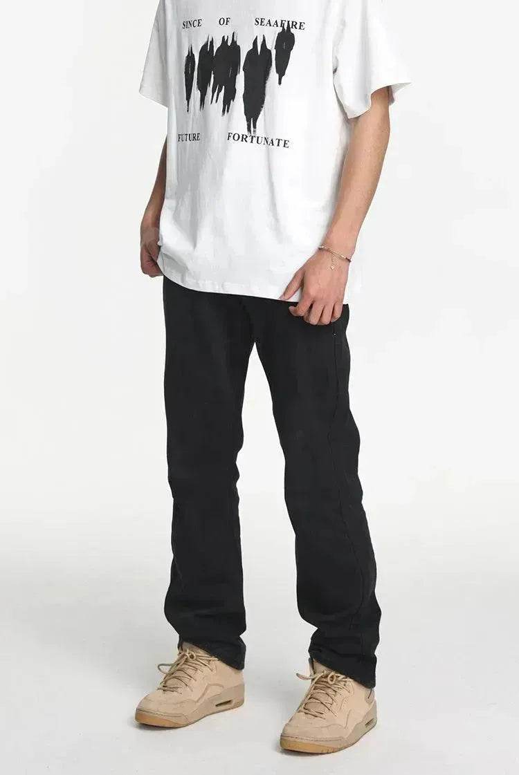 Black All-matching Straight All-matching Jeans - Velora