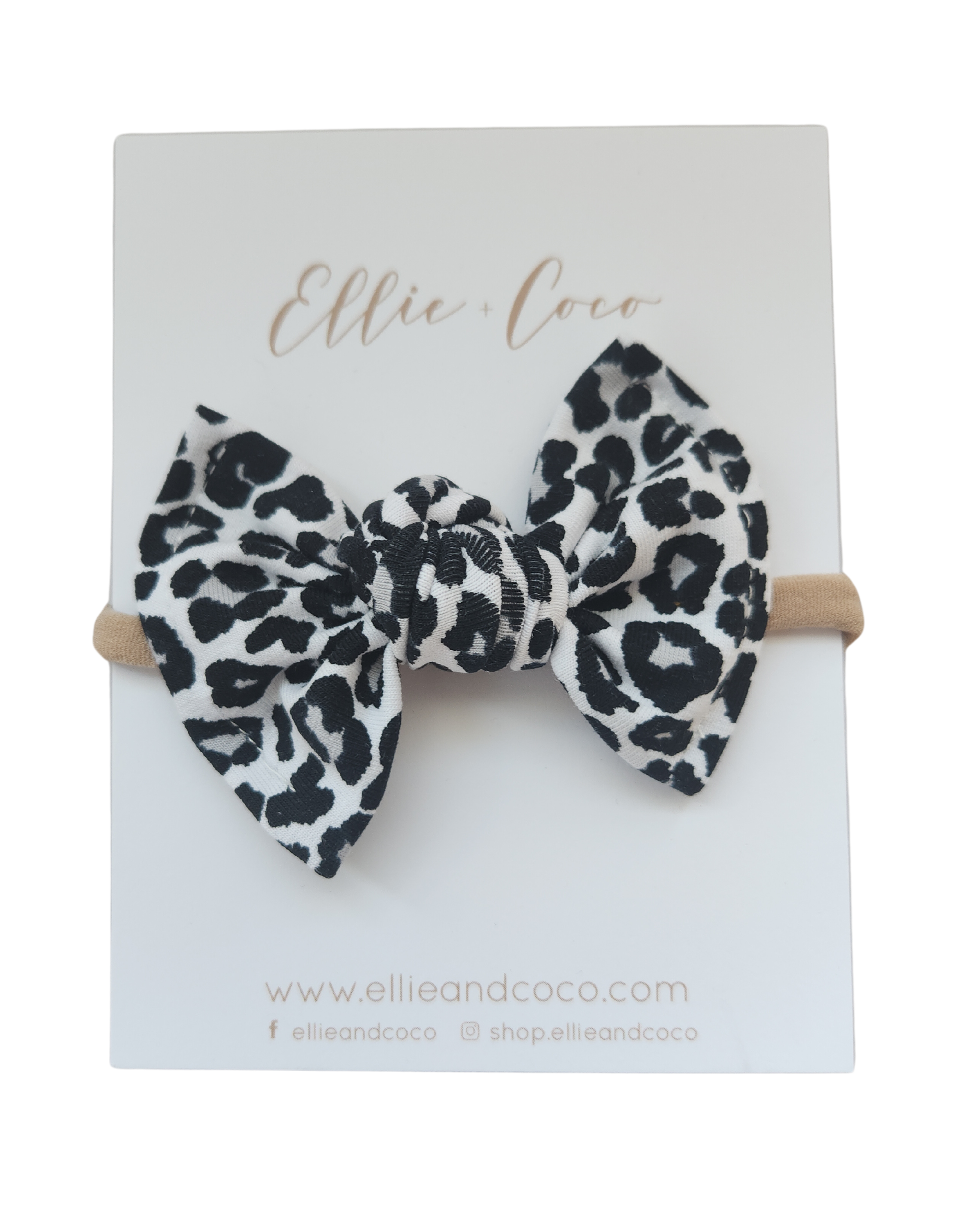 Knot Bow | Black and White Leopard - Velora