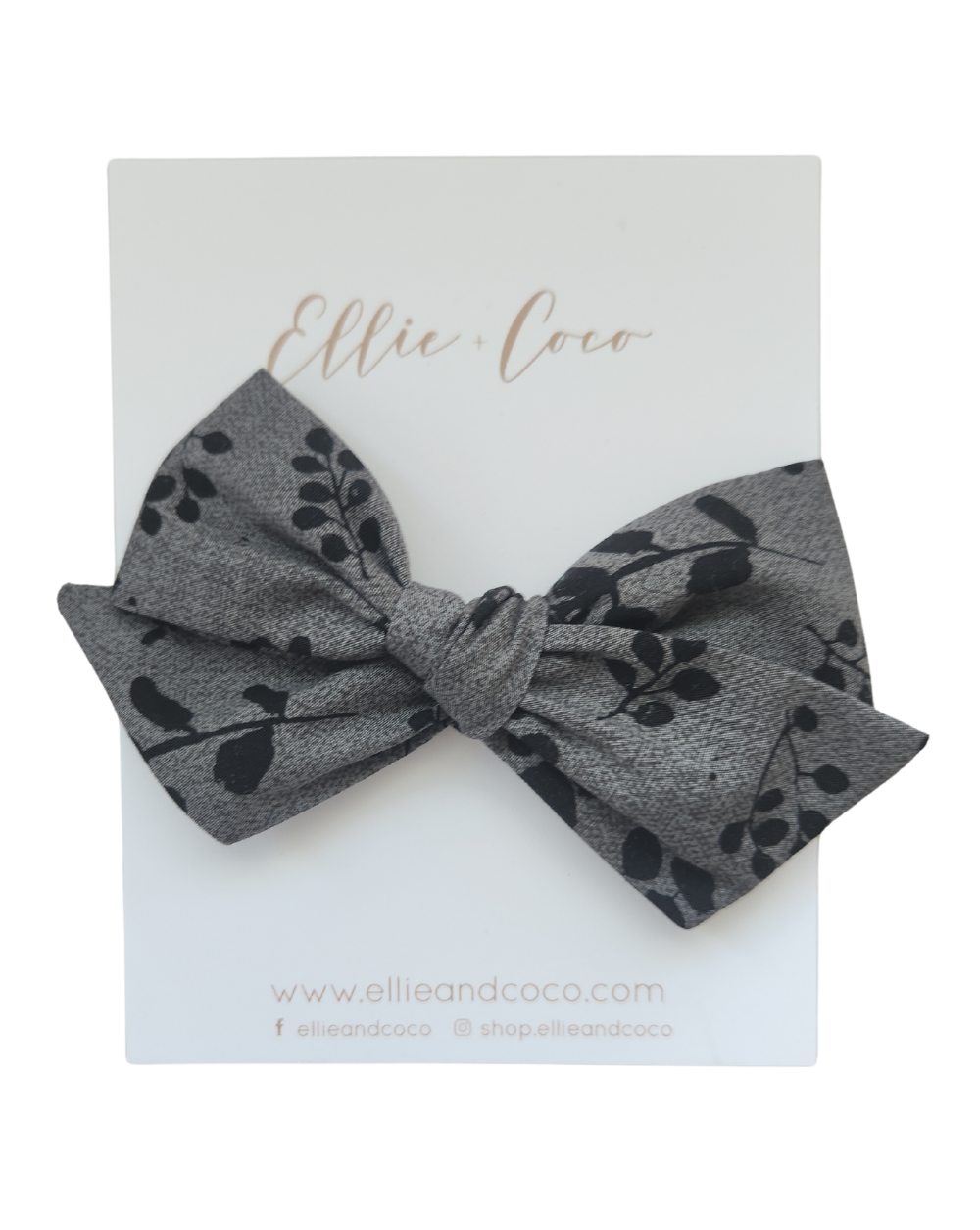 Black Floral Oversize Bow - Velora