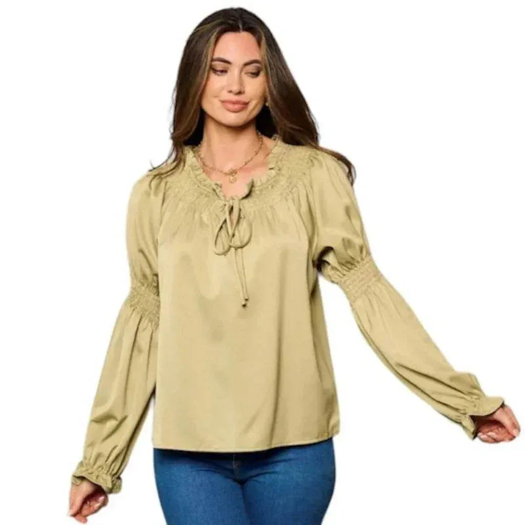 Blouse smockée femme
