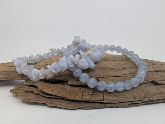 Blue Lace Agate Bracelet – Chip, 4.5, 6, 7, 8mm Beads