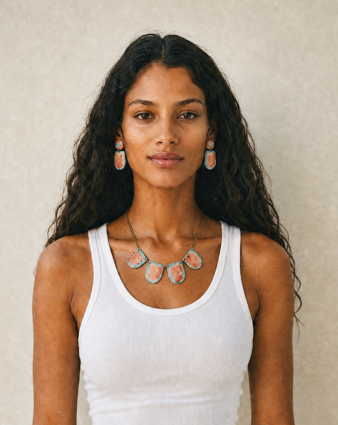 Pastel Statement Jewelry Set Handmade - Velora Luxury Fashion