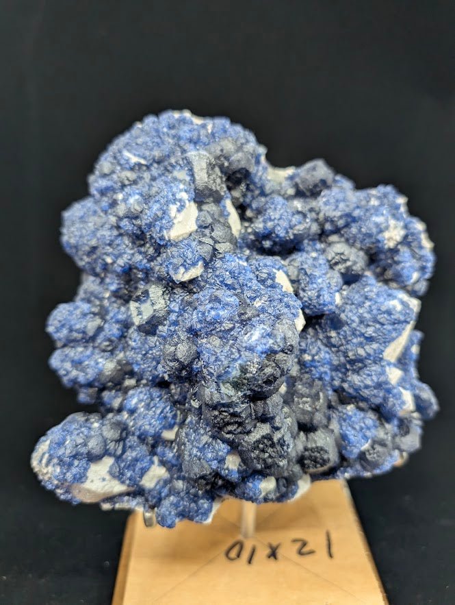 Blueberry Fluorite with Rare Cubic Window Formation & White Quartz – Huangganglang Mine (7" Museum Specimen)