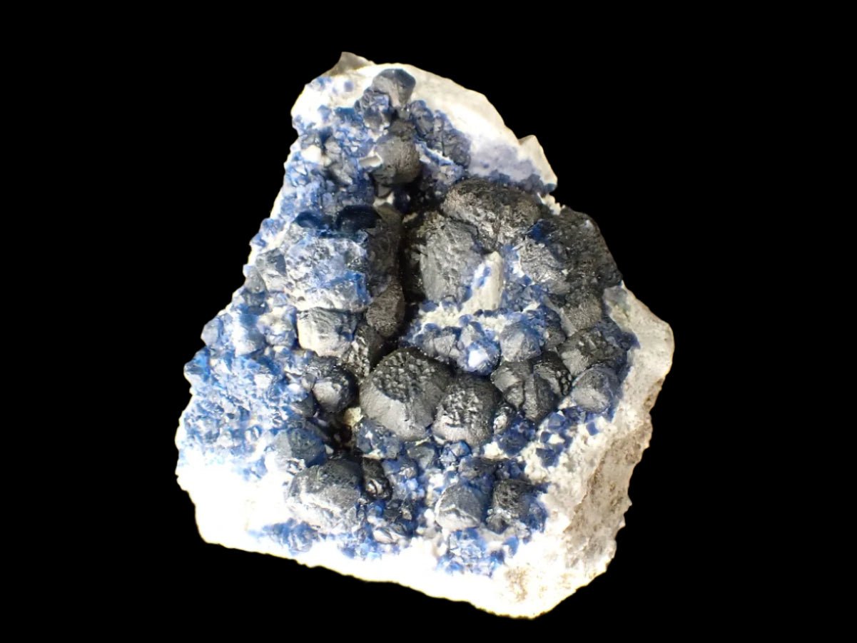 Botryoidal Blueberry Fluorite with Sharp Crystal Zoning Huanggang Mine, Inner Mongolia 3.5 x 3" 276 grams