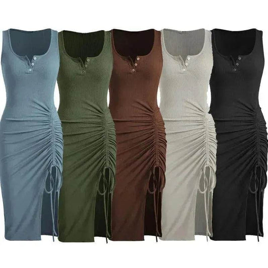 Bottom Drawstring Thread Dress Tight Skirt