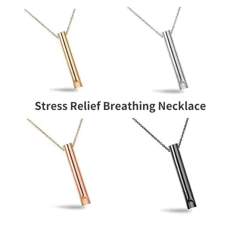 Breathing Necklace Adjustable Breathing Relieve Pressure Ornament Stainless Steel Decompression Jewelry - Velora
