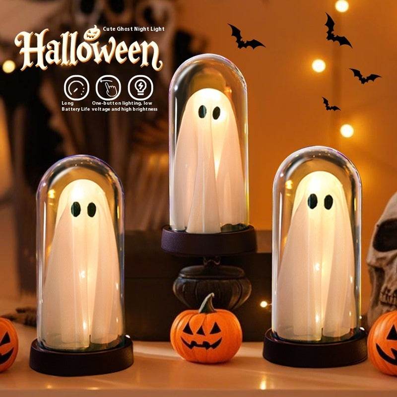 Halloween Atmosphere Decoration Desktop Ghost Small Night Lamp Ornaments - Velora