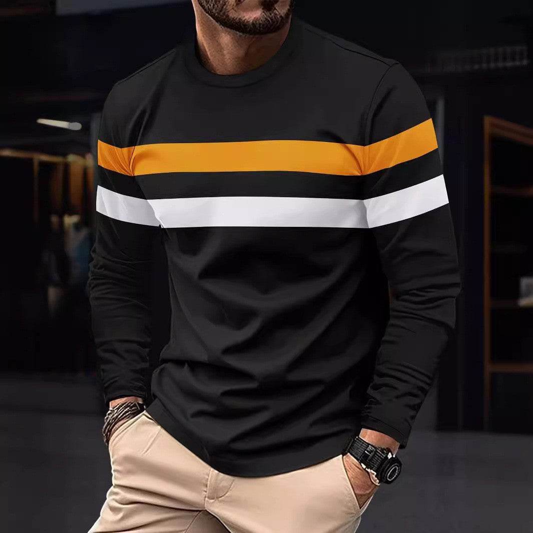 Men's Casual Round Neck Long Sleeve T-shirt Top - Velora