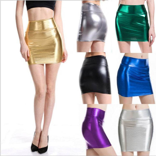 Fashion Hot Girl Hip Mini Faux Leather skirt - Velora