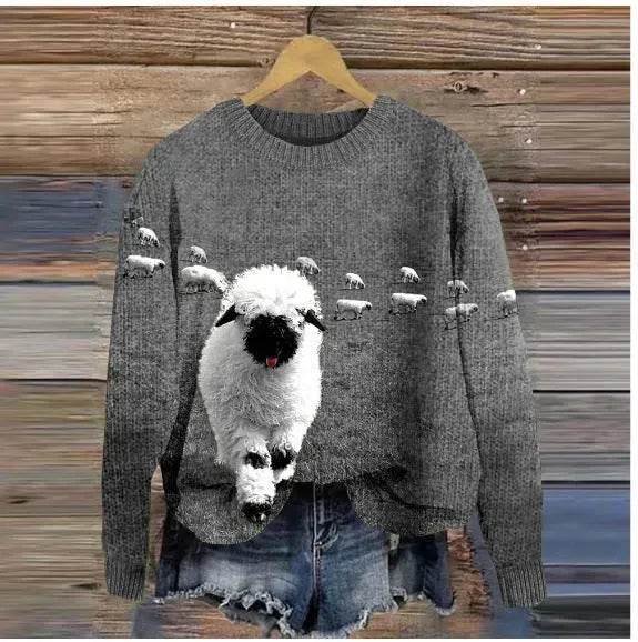 3D Printed Christmas Round Neck Sweater - Velora
