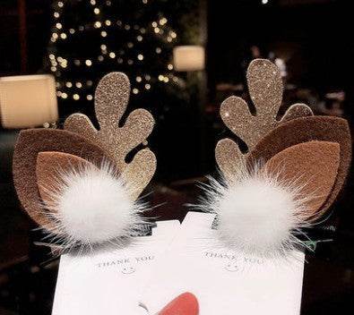 Mori Style Deer Hairpin A Pair Of Hairclips Children's Cute Christmas Headband - Velora