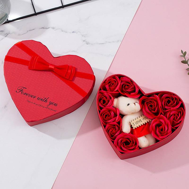 Heart-shaped Rose Red Gift Box New Year Christmas Gift Box Valentine's Day Christmas Gift Mother's Day Birthday Gift - Velora