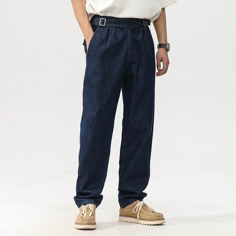 Blue Denim Straight High Waist Jeans pant For Men - Velora