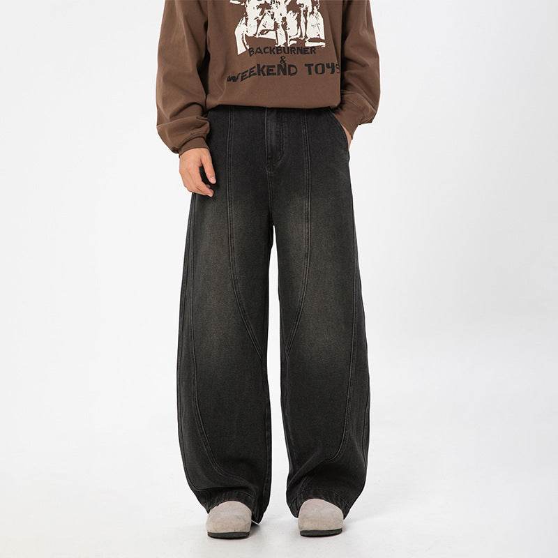 Washed Distressed Split Design Machete Jeans - Velora