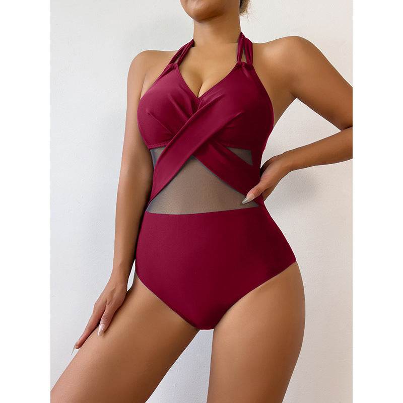 New Fashion One-piece Swimsuit Solid Color - Velora