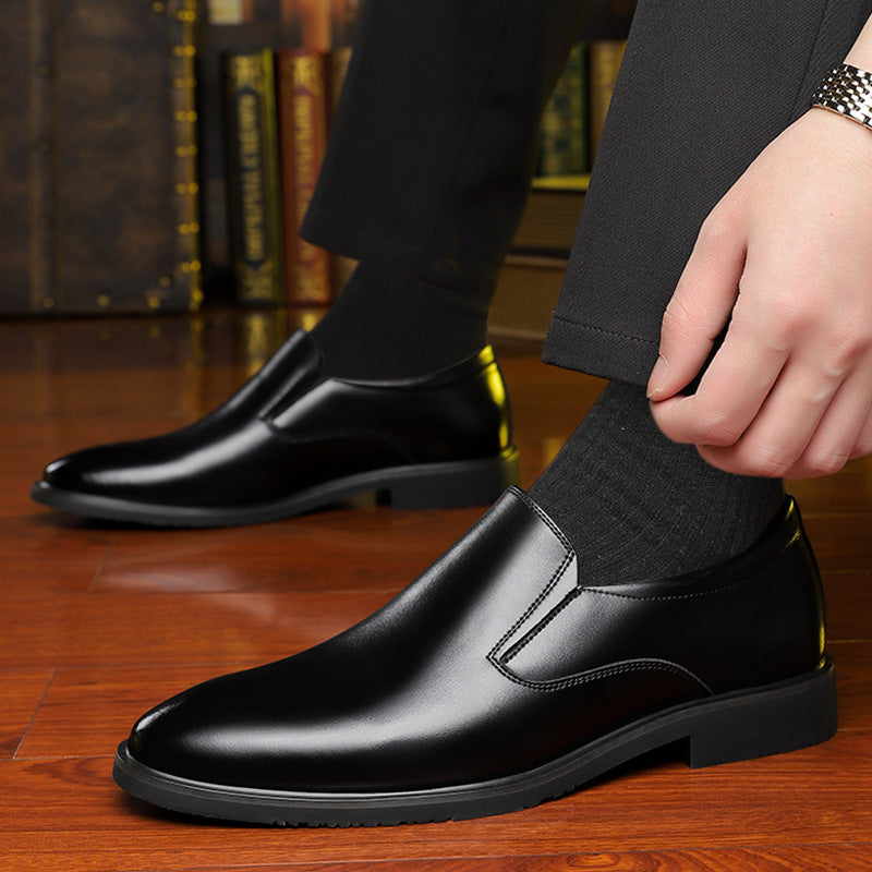 Men's Business Tods Casual Shoes Breathable Low Top Spring And Autumn Black Slip-on Lazy Shoes - Velora
